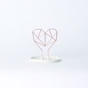 Wire Heart Ceramic Jewelry Holder